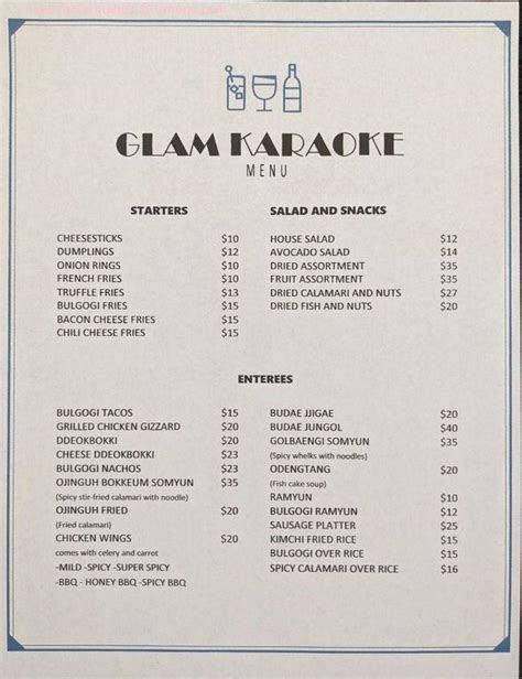 Online Menu Of Glam Karaoke Restaurant Annandale Virginia 22003 Zmenu