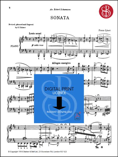 Liszt Franz Sonata In B Minor PDF Stainer Bell