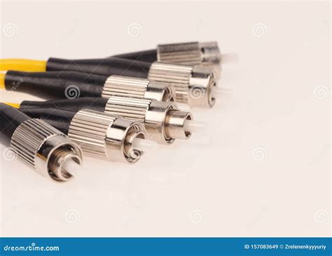 Fiber Optic Cables On The Grey Background Stock Image Image Of