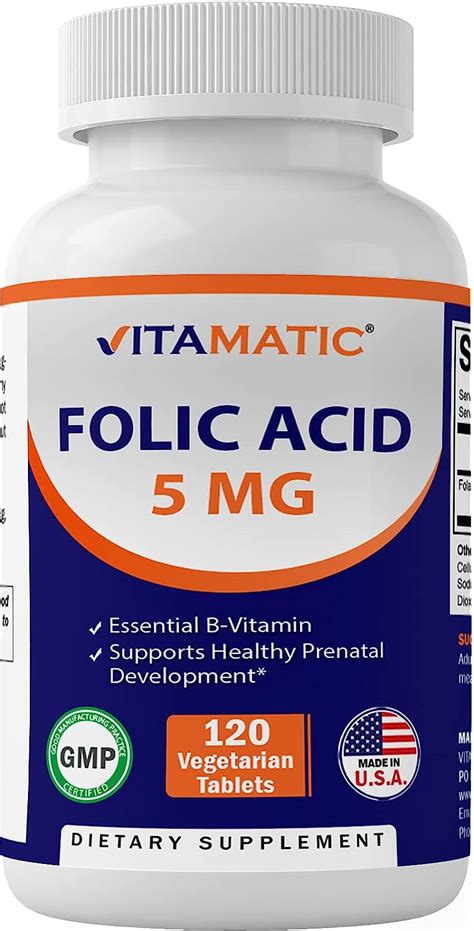 Amazon Vitamatic Folic Acid Mg Mcg Vegetarian