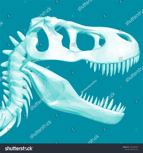 Polygonal Dinosaur Head Skull Prehistoric Dinosaur Stock Vector