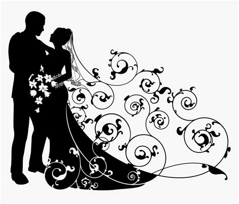 Wedding Couple Clipart Black And White Hd Png Download Kindpng