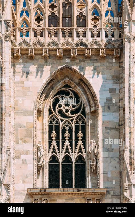 Detail Of Facade Of Milan Cathedral Or Duomo Di Milano Is The Cathedral