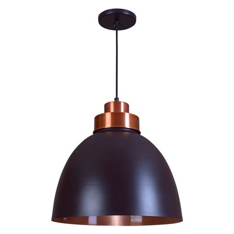 Pendente Industrial 40cm Luminária Lustre Alumínio Cobre Verniz C