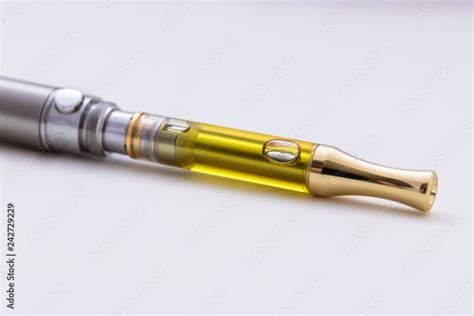 Cannabis Oil Vape Pen Isolated Up Close On White Background - Full gram ...