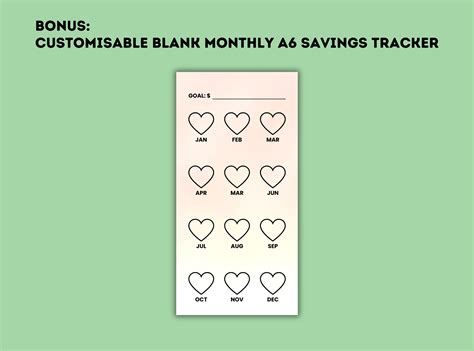 Monthly Savings Challenge Tracker Bundle Printable A6 Mini Etsy