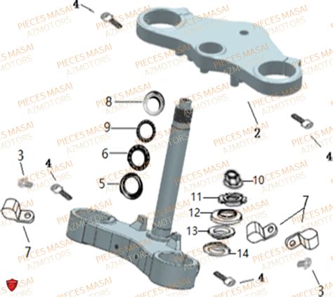 COLONNE DE DIRECTION pièces MASAI neuves Pièces Moto MUSCLE 125 E4