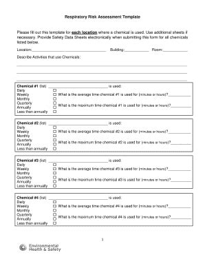 Fillable Online Ehs Utexas Respiratory Risk Assessment Template Fax