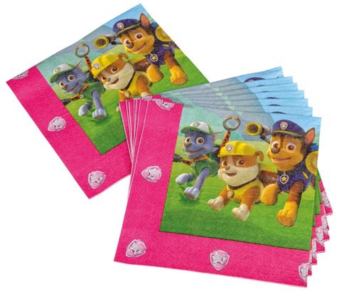 20 Paw Patrol Friends Servietten Skye 33 X 33cm Party De