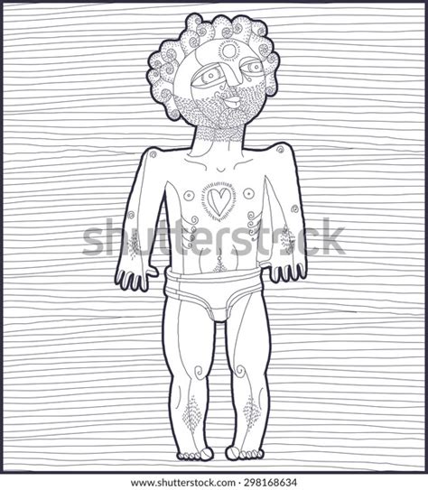 Vector Lines Illustration Nude Man Adam Stock Vector Royalty Free 298168634 Shutterstock