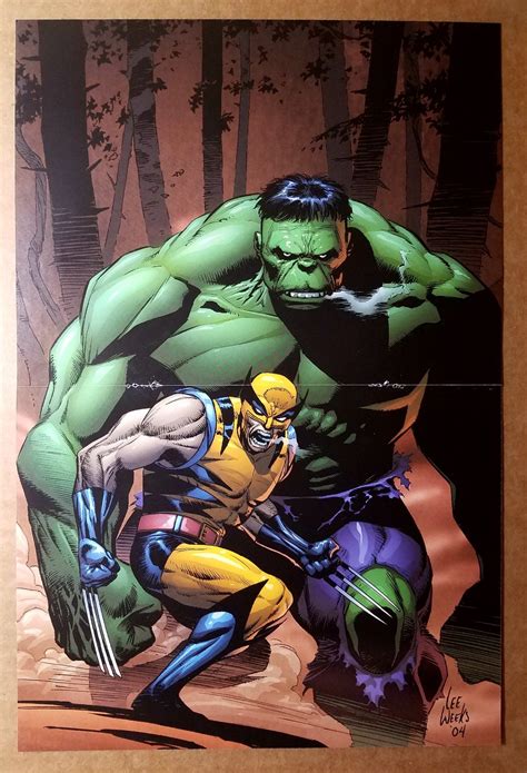 Hulk Wolverine Marvel Comics Poster by Lee Weeks