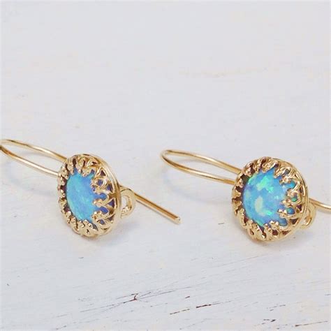 Blue Opal Earringsopal Earringsblue Opalgift for Heropal - Etsy