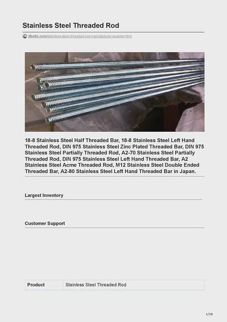 Stainless Steel Threaded Rod Jf Bolts Is The Manufacturer Flickr