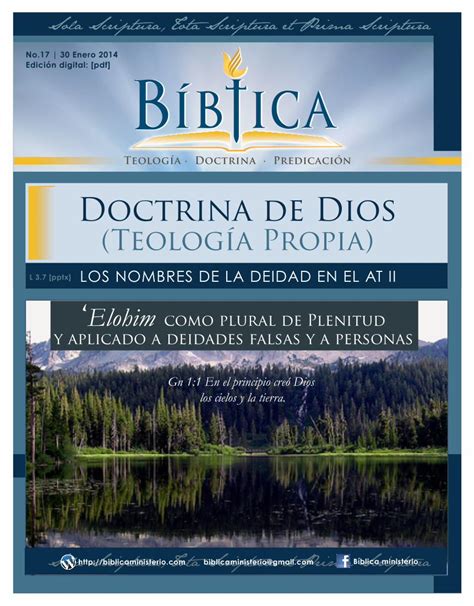 Pdf Biblica Revista 3 · Pdf File2 Doctrina De Dios [teología Propia] Los Nombres De La