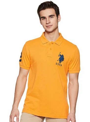 Logo Cotton US Polo Assn Men Yellow Regular Fit T Shirt At Rs 250 Piece