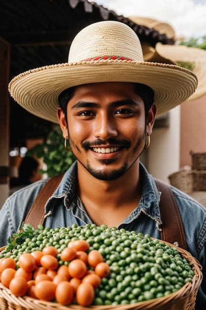 Un Primer Plano De Un Hombre Mexicano Con Un Sombrero Sonriendo Y