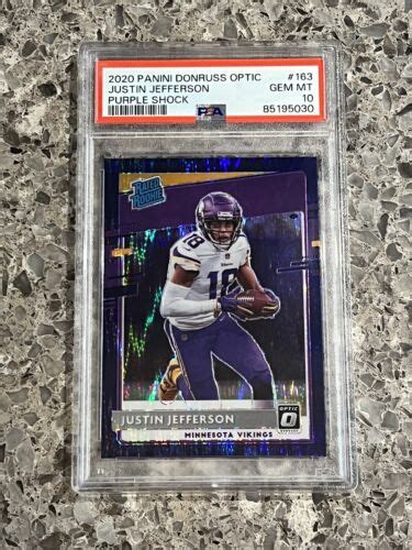 Justin Jefferson Optic Purple Shock Prizm Rated Rookie Psa