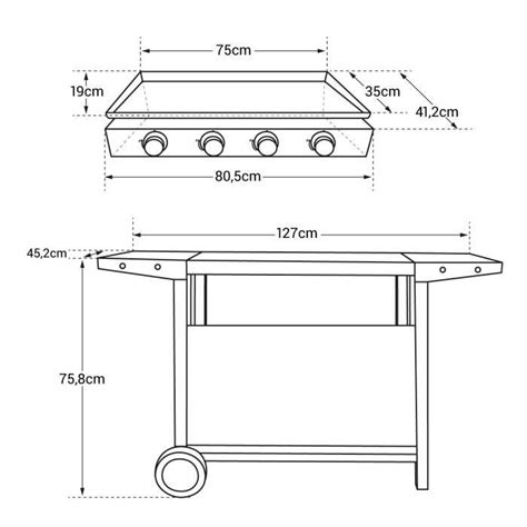 Plancha Au Gaz M Rida Br Leurs Chariot Noir Happy Garden Sur