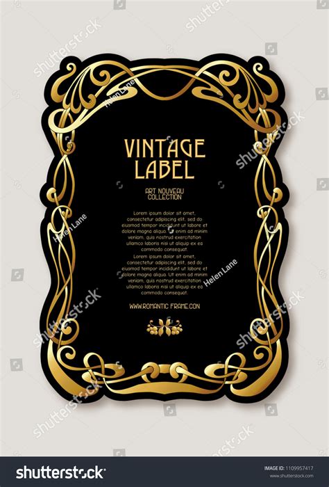 Frame Border Art Nouveau Style Gold Stock Vector (Royalty Free ...