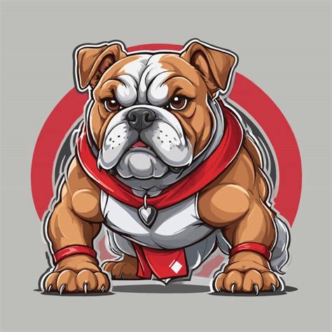 Vector De Mascota De Bull Dog Esport Sobre Un Fondo Blanco Vector Premium