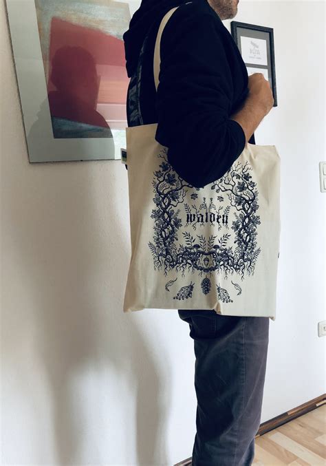 Organic Cotton Tote Bag With Nature Design Limited To 50 Walden