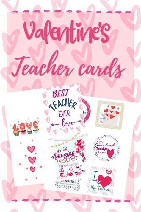 Valentine's Day Teacher Cards Printables, Printable Teacher Cards ...