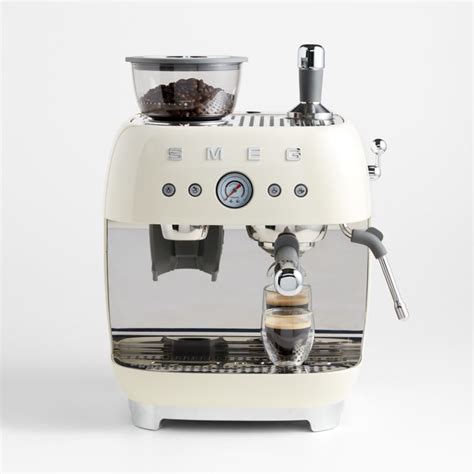 SMEG Cream Semi Automatic Coffee And Espresso Machine With Milk Frother