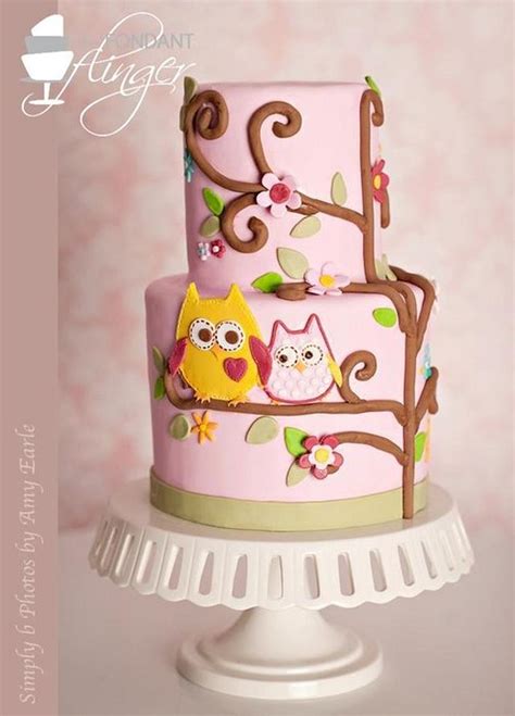 Baby Girl Owl Cake - Decorated Cake by Rachel Skvaril - CakesDecor