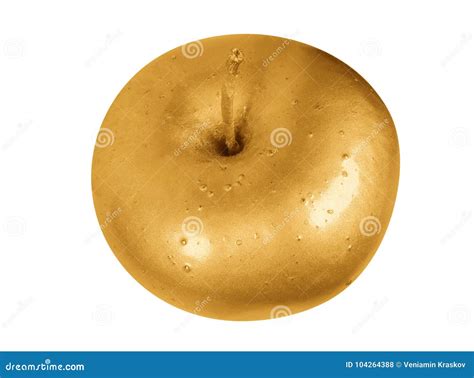 Gold Apple Isolated Stock Photo Image Of Metal Gold 104264388