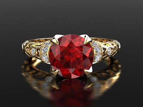 2 Carat Ruby Ring Unique Engagement Ring Gemstone Ring Etsy