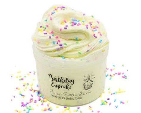 Snow Butter Slime Birthday Cupcake Slime T Slime Shops Etsy In