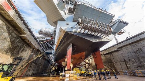 Uss Nimitz Cvn In Dry Dock Post Dewatering At Puget Sound Naval