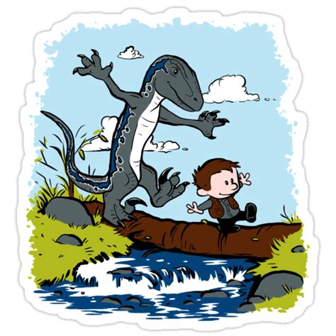 "Jurassic World - Owen and Blue" Stickers by sugarpoultry | Redbubble