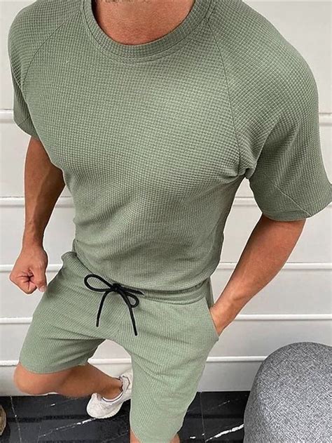 Men S T Shirt Suits Tracksuit Tennis Shirt Shorts And T Shirt Set Plain