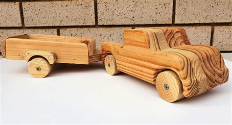 Wooden Toys Kids Ute And Trailer Toy Cars For Kids Dss Etsy