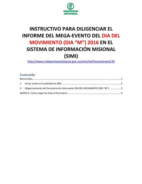 Pdf Instructivo Para Diligenciar El Informe Este Es El