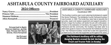 Ashtabula Fair | Fairboard Auxiliary - ASHTABULA COUNTY FAIR