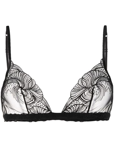 La Perla Camelia Triangle Wireless Bra Farfetch Designer Bra