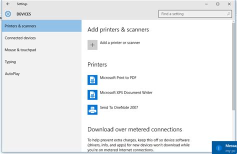 Printer Options in Windows 10