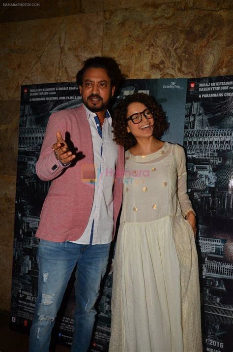 Kangana Ranaut Irrfan Khan At Madaari Screening In Lightbox On Th