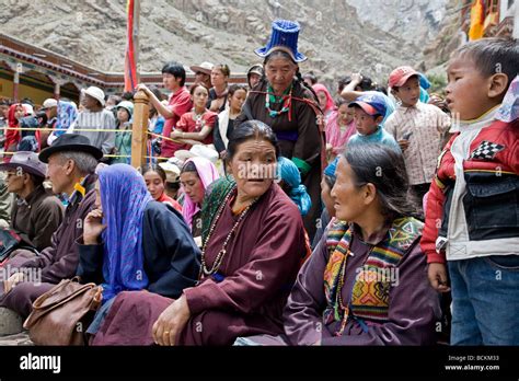 Ladakhi people. Hemis Gompa festival. Ladakh. India Stock Photo ...