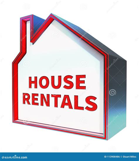House Rentals Means Real Estate 3d Rendering Stock Illustration