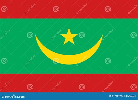 Flag of Mauritania stock vector. Illustration of africa - 117287764