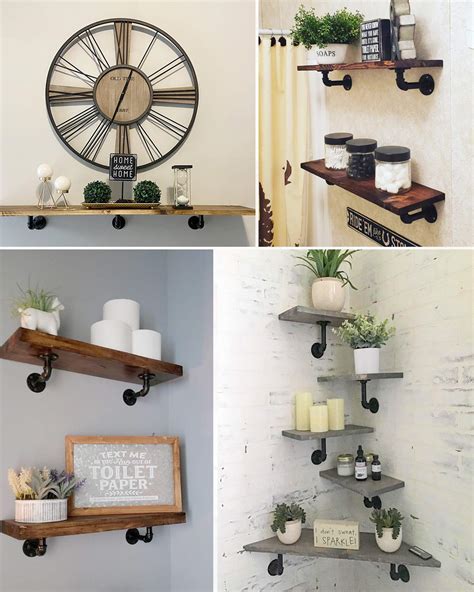 Buy LuckIn Pipe Shelf Brackets For DIY 12 Inch Floating Shelves