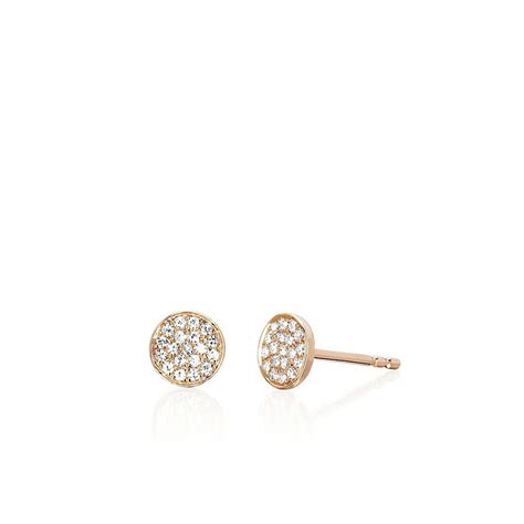 Ef Collection 14k Gold And Diamond Disc Studs