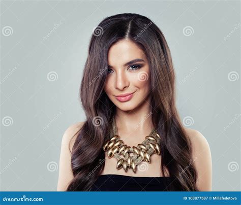 Beautiful Woman Fashion Model With Long Hairstyle Stock Image Image