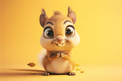 A Cartoon Squirrel With Big Eyes Premium Ai Generated Image