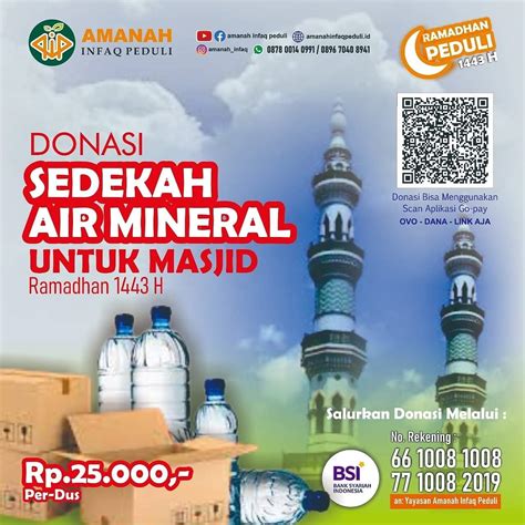 Donasi Sedekah Air Mineral Untuk Masjid Atmago