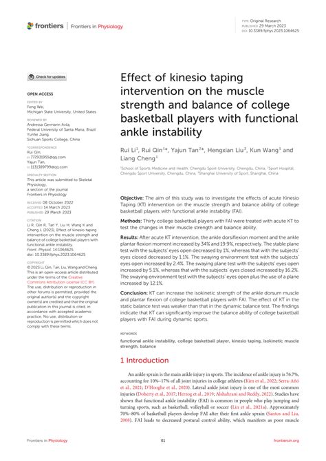 Pdf Effect Of Kinesio Taping Intervention On The Muscle Strength And