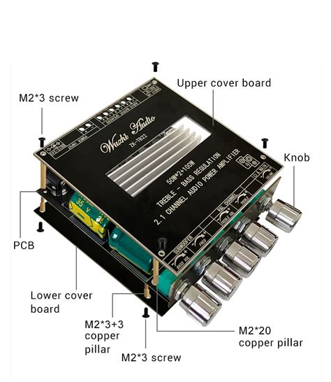 Wuzhi Audio ZK TB22 2 1 Channel Audio Power Amplifier Bluetooth Power